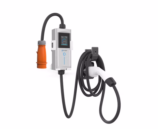 380 V 22 kW 8 bis 32 A 3-Phasen-Schnelllade-Wallbox Modus 3 Tragbare Ladestation für Elektroautos EV-Ladegerät mit LCD-Bildschirm